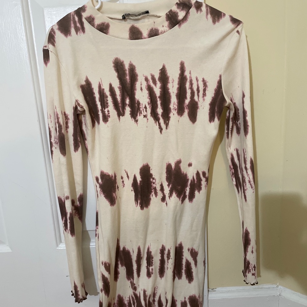 Zara Long sleeve dress tie dye